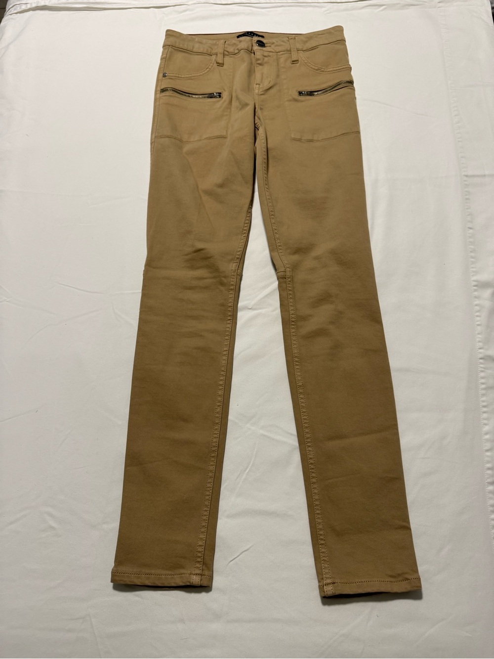 Sanctuary Slim Straight Khaki Chinos with Zip Pockets
